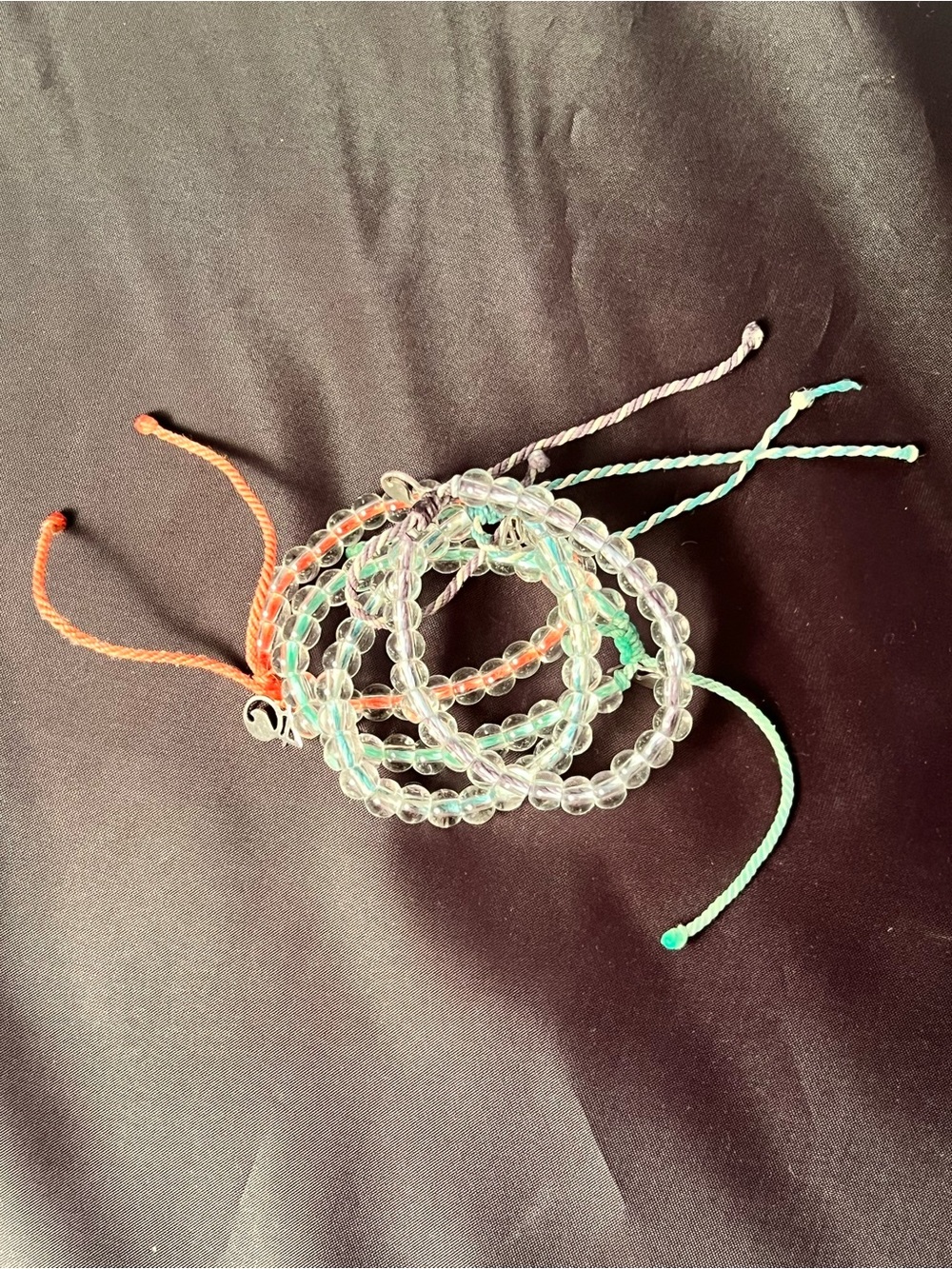 4Ocean Beaded Stackable Beach Adjustable Bracelet lot of 4 VSCO Girl Pura Vida